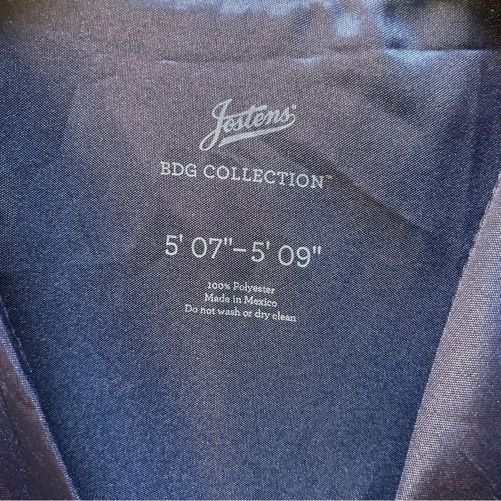 Josten's Dark Blue Navy Blue (purplish?) Graduation Gown 5-7" - 5'9" Full Zipper - Picture 3 of 4